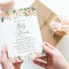 Pink, Orange and White Flowers Baby Shower Invitation, Girl Baby Shower, Printable File, Edit Yourself, SH204