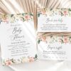 Pink, Orange and White Flowers Baby Shower Invitation Suite, Girl Baby Shower, Printable File, Edit Yourself, SH204