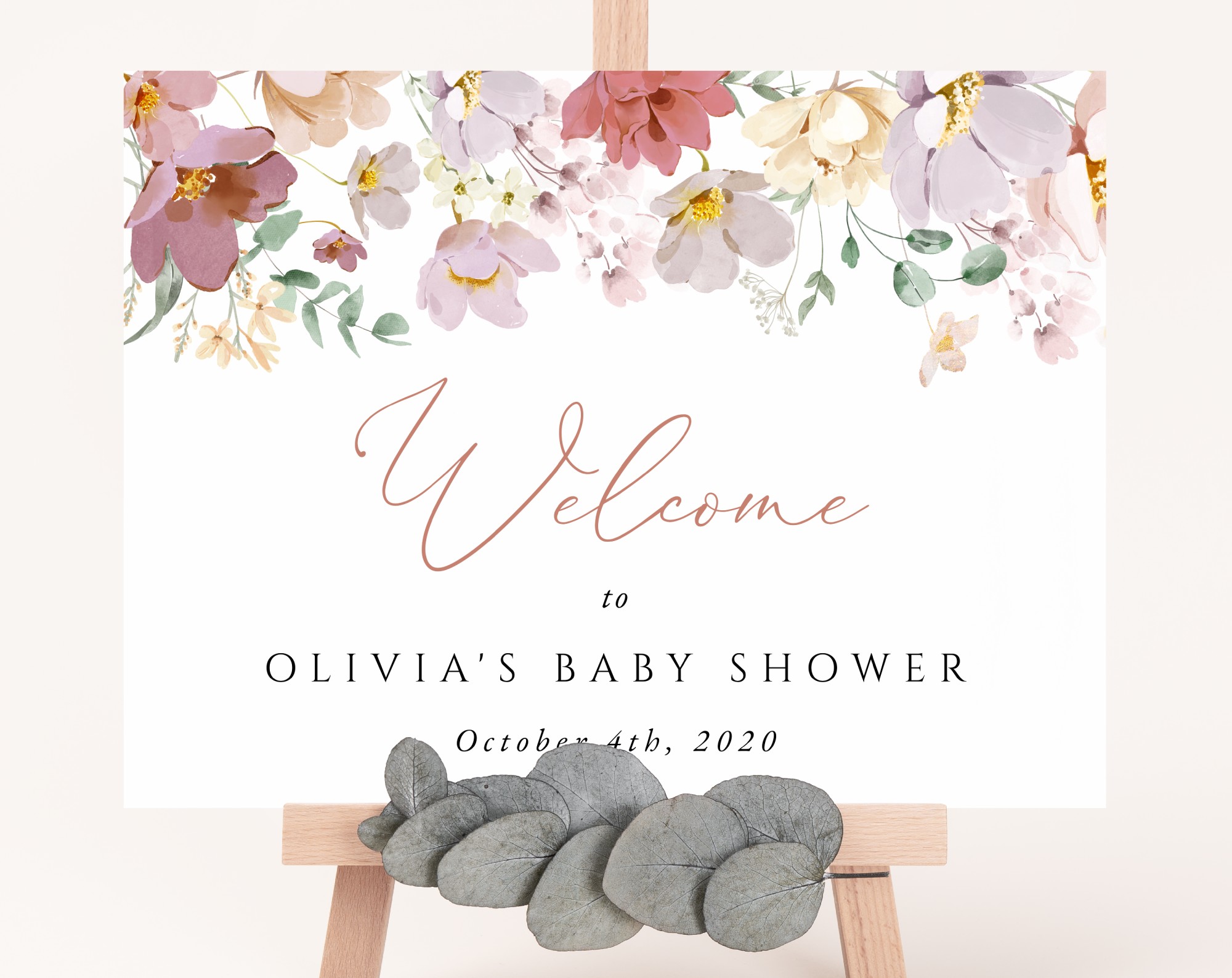 Colorful Flowers Welcome Sign, Baby Shower Sign, Girl Baby Shower, Printable File, Edit Yourself, SH205 Colorful Flowers Welcome Sign, Baby Shower Sign, Girl Baby Shower, Printable File, Edit Yourself, SH205