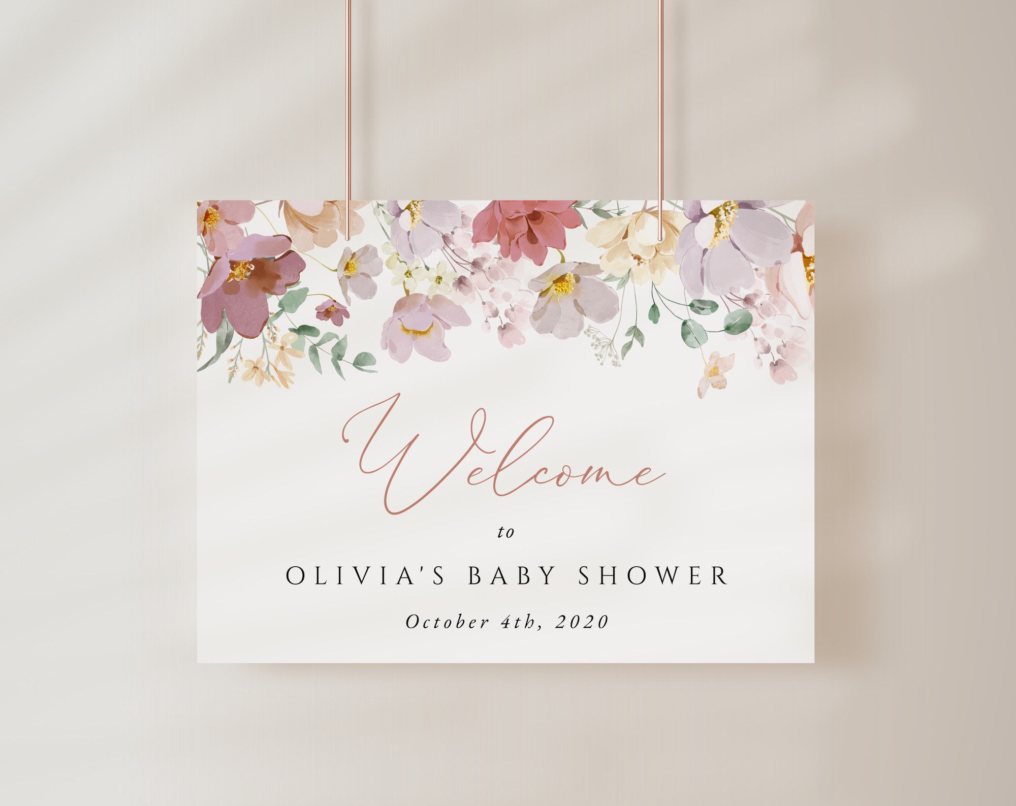 Colorful Flowers Welcome Sign, Baby Shower Sign, Girl Baby Shower, Printable File, Edit Yourself, SH205 Colorful Flowers Welcome Sign, Baby Shower Sign, Girl Baby Shower, Printable File, Edit Yourself, SH205