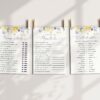 Purple and Yellow Flowers Baby Shower Games, Set of 3 Games, Girl Baby Shower, Printable File, Edit Yourself, SH206
