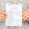 Purple and Yellow Flowers Baby Shower Games, Set of 3 Games, Girl Baby Shower, Printable File, Edit Yourself, SH206
