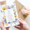 Purple and Yellow Flowers Baby Shower Invitation, Girl Baby Shower, Printable File, Edit Yourself, SH206