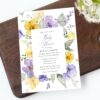 Purple and Yellow Flowers Baby Shower Invitation, Girl Baby Shower, Printable File, Edit Yourself, SH206
