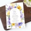 Purple and Yellow Flowers Baby Shower Invite, Girl Baby Shower, Printable File, Edit Yourself, SH206