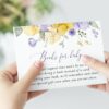 Purple and Yellow Flowers Baby Shower Invitation Suite, Girl Baby Shower, Printable File, Edit Yourself, SH206