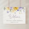 Purple and Yellow Flowers Welcome Sign, Baby Shower Sign, Girl Baby Shower, Printable File, Edit Yourself, SH206 Purple and Yellow Flowers Welcome Sign, Baby Shower Sign, Girl Baby Shower, Printable File, Edit Yourself, SH206