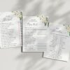 White Flowers Baby Shower Games, Set of 3 Games, Girl Baby Shower, Printable File, Edit Yourself, SH207 SH208 White Flowers Baby Shower Games, Set of 3 Games, Girl Baby Shower, Printable File, Edit Yourself, SH207 SH208
