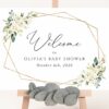 White Flowers Welcome Sign, Baby Shower Sign, Girl Baby Shower, Printable File, Edit Yourself, SH207 White Flowers Welcome Sign, Baby Shower Sign, Girl Baby Shower, Printable File, Edit Yourself, SH207