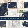 Navy and White Flowers Baby Shower Mini Bundle, Girl Baby Shower, Printable File, Edit Yourself, SH208