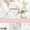 Pink Flowers Baby Shower Mini Bundle, Girl Baby Shower, Printable File, Edit Yourself, SH209