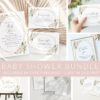 Pink Flowers and Gold Confetti Baby Shower Mini Bundle, Girl Baby Shower, Printable File, Edit Yourself, SH210
