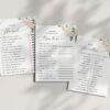 Pink Flowers and Gold Confetti Baby Shower Games, Set of 3 Games, Girl Baby Shower, Printable File, Edit Yourself, SH210