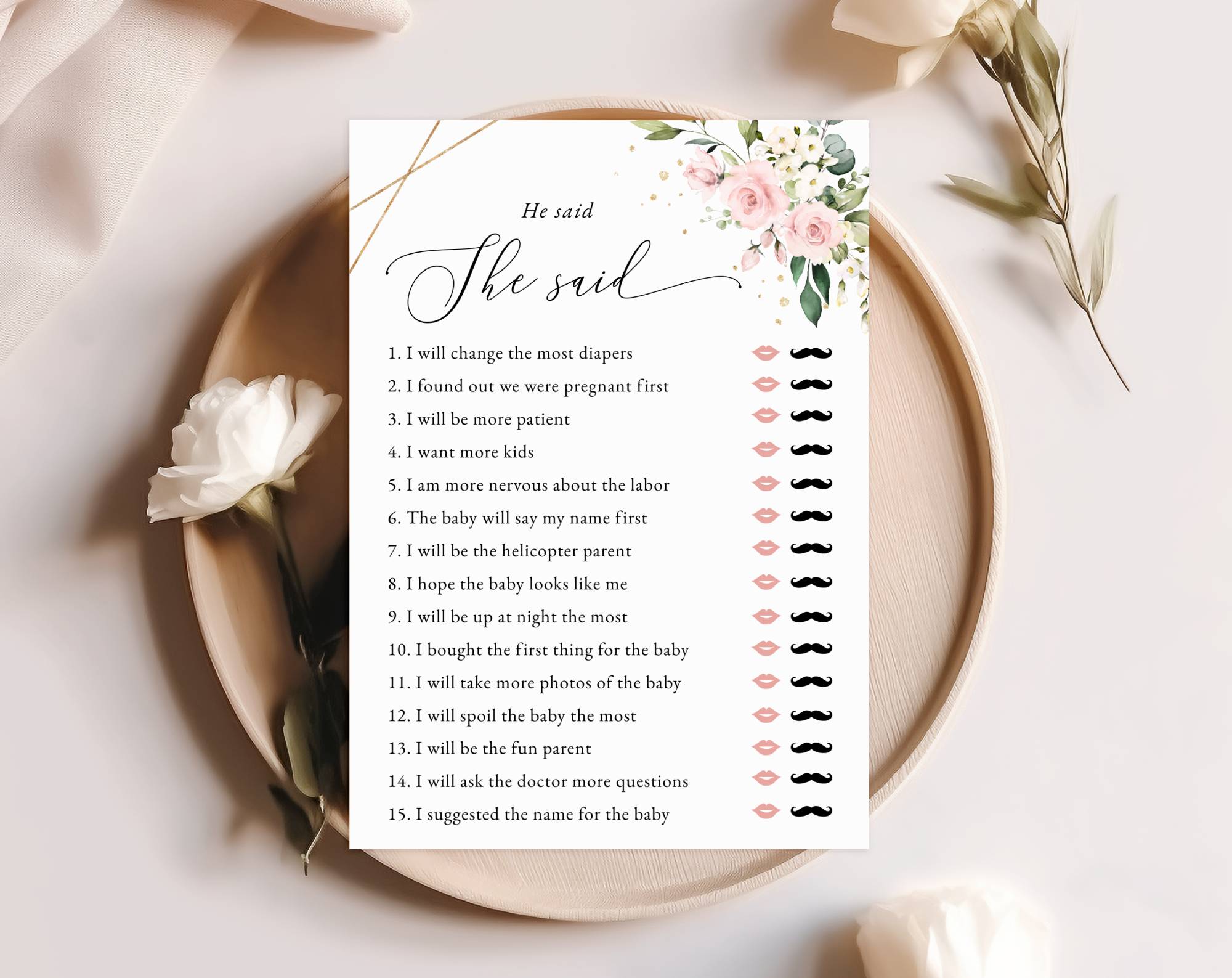 Pink Flowers and Gold Confetti Baby Shower Games, Set of 3 Games, Girl Baby Shower, Printable File, Edit Yourself, SH210 Pink Flowers and Gold Confetti Baby Shower Games, Set of 3 Games, Girl Baby Shower, Printable File, Edit Yourself, SH210