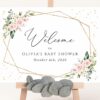 Pink Flowers and Gold Confetti Welcome Sign, Baby Shower Sign, Girl Baby Shower, Printable File, Edit Yourself, SH210 Pink Flowers and Gold Confetti Welcome Sign, Baby Shower Sign, Girl Baby Shower, Printable File, Edit Yourself, SH210