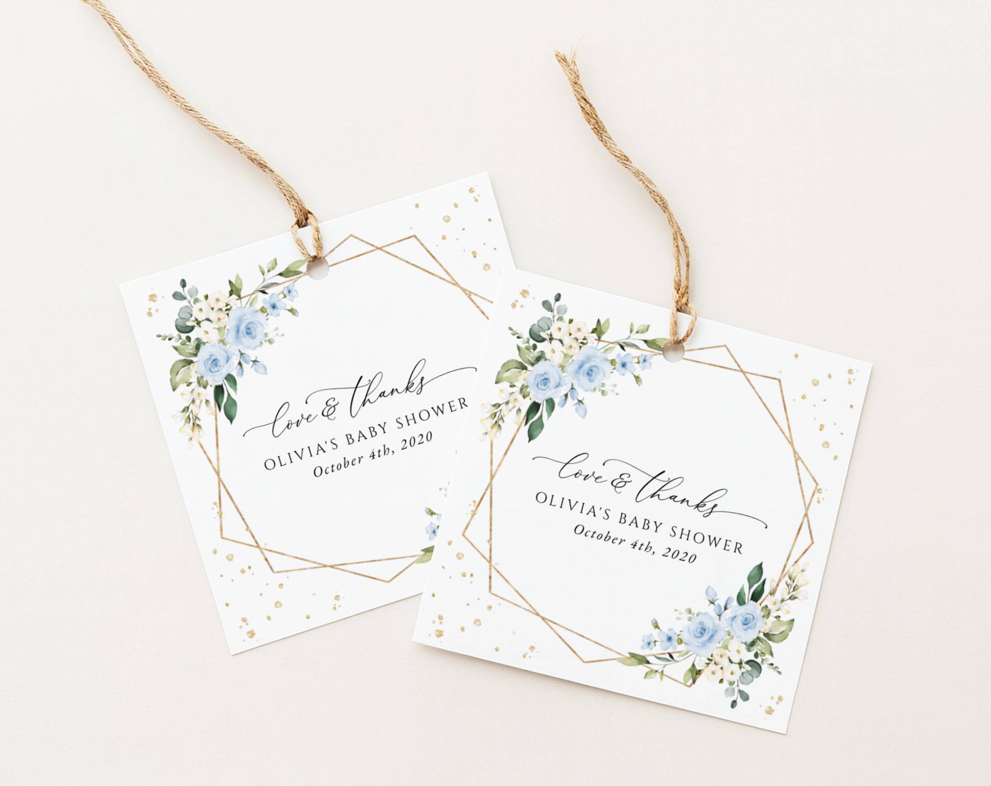 Blue Flowers and Gold Confetti Favor Tags, Gift Tags, Boy Baby Shower, Printable File, Edit Yourself, SH211 Blue Flowers and Gold Confetti Favor Tags, Gift Tags, Boy Baby Shower, Printable File, Edit Yourself, SH211