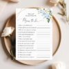 Blue Flowers and Gold Confetti Baby Shower Games, Set of 3 Games, Boy Baby Shower, Printable File, Edit Yourself, SH211
