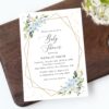 Blue Flowers and Gold Confetti Baby Shower Invitation, Boy Baby Shower, Printable File, Edit Yourself, SH211 Blue Flowers and Gold Confetti Baby Shower Invitation, Boy Baby Shower, Printable File, Edit Yourself, SH211