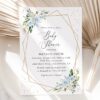 Blue Flowers and Gold Confetti Baby Shower Invitation, Boy Baby Shower, Printable File, Edit Yourself, SH211 Blue Flowers and Gold Confetti Baby Shower Invitation, Boy Baby Shower, Printable File, Edit Yourself, SH211