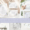 Purple Flowers and Gold Confetti Baby Shower Mini Bundle, Girl Baby Shower, Printable File, Edit Yourself, SH212
