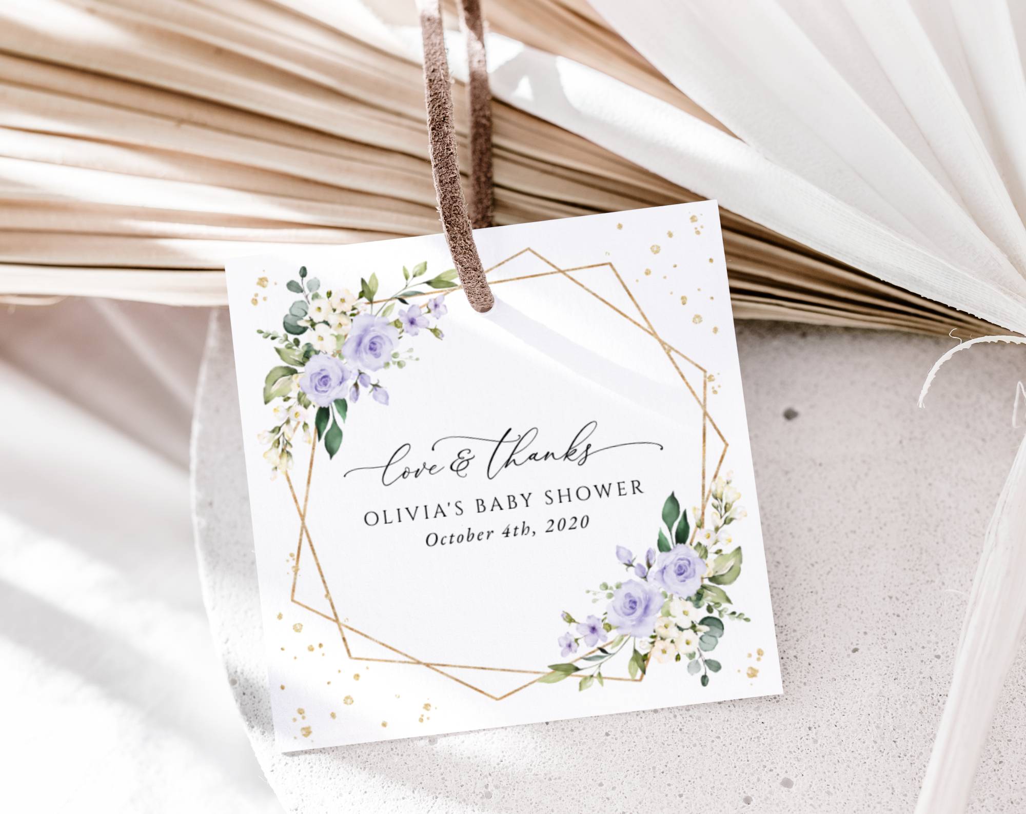Purple Flowers and Gold Confetti Favor Tags, Gift Tags, Girl Baby Shower, Printable File, Edit Yourself, SH212 Purple Flowers and Gold Confetti Favor Tags, Gift Tags, Girl Baby Shower, Printable File, Edit Yourself, SH212