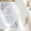 Purple Flowers and Gold Confetti Baby Shower Invitation, Girl Baby Shower, Printable File, Edit Yourself, SH212