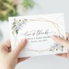 Purple Flowers and Gold Confetti Thank You Card, Girl Baby Shower, Printable File, Edit Yourself, SH212 Purple Flowers and Gold Confetti Thank You Card, Girl Baby Shower, Printable File, Edit Yourself, SH212