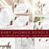 Burgundy and Pink Flowers Baby Shower Mini Bundle, Girl Baby Shower, Printable File, Edit Yourself, SH213 Burgundy and Pink Flowers Baby Shower Mini Bundle, Girl Baby Shower, Printable File, Edit Yourself, SH213