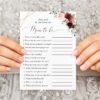 Burgundy and Pink Flowers Baby Shower Games, Set of 3 Games, Girl Baby Shower, Printable File, Edit Yourself, SH213