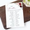 Burgundy and Pink Flowers Baby Shower Games, Set of 3 Games, Girl Baby Shower, Printable File, Edit Yourself, SH213