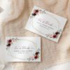 Burgundy and Pink Flowers Thank You Card, Girl Baby Shower, Printable File, Edit Yourself, SH213