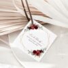 Burgundy Red Flowers Favor Tags, Gift Tags, Girl Baby Shower, Printable File, Edit Yourself, SH214
