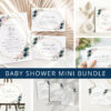 Navy and Pink Flowers Baby Shower Mini Bundle, Girl Baby Shower, Printable File, Edit Yourself, SH215