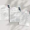 Navy and Pink Flowers Baby Shower Games, Set of 3 Games, Girl Baby Shower, Printable File, Edit Yourself, SH215