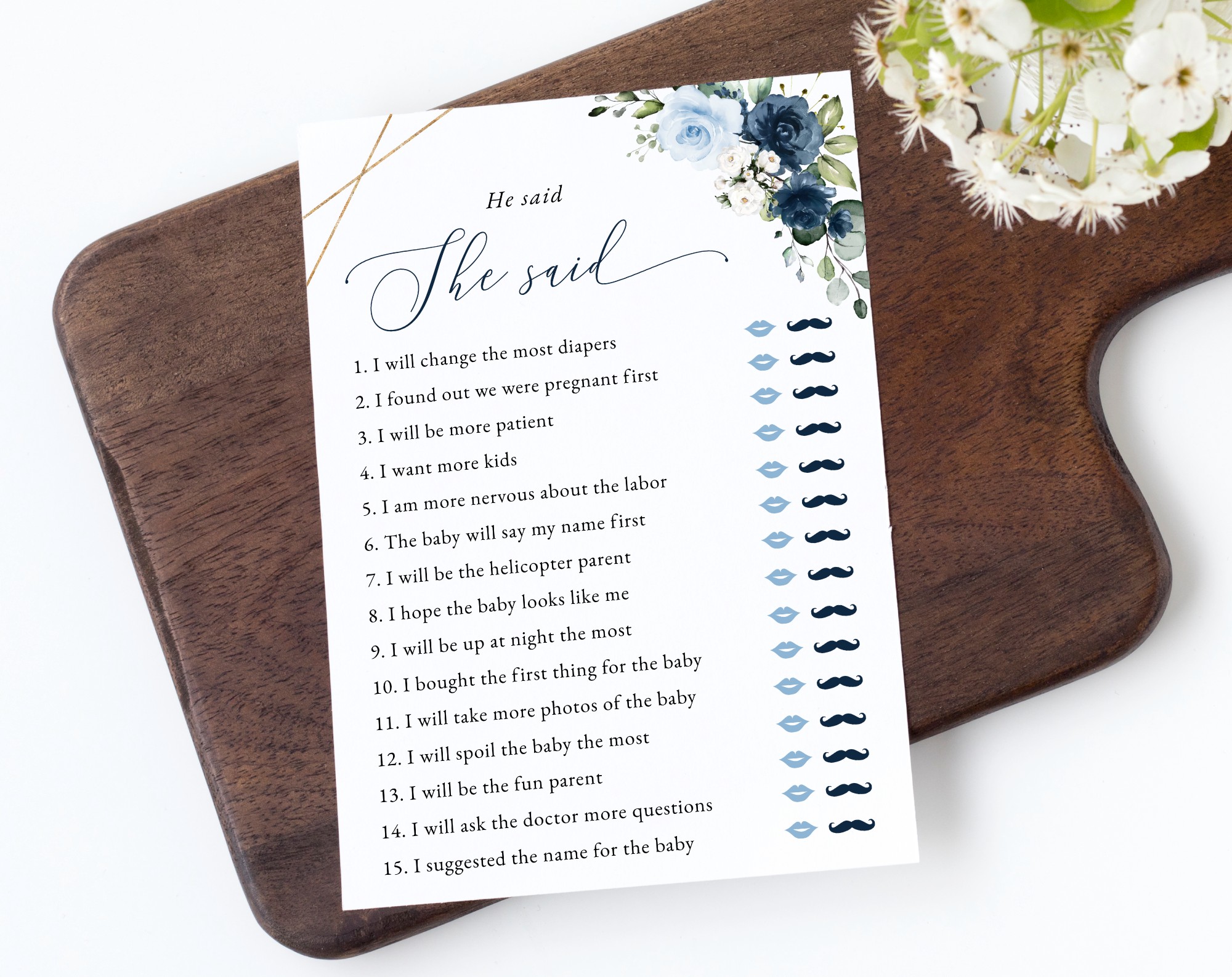 Navy and Blue Flowers Baby Shower Games, Set of 3 Games, Boy Baby Shower, Printable File, Edit Yourself, SH216 Navy and Blue Flowers Baby Shower Games, Set of 3 Games, Boy Baby Shower, Printable File, Edit Yourself, SH216