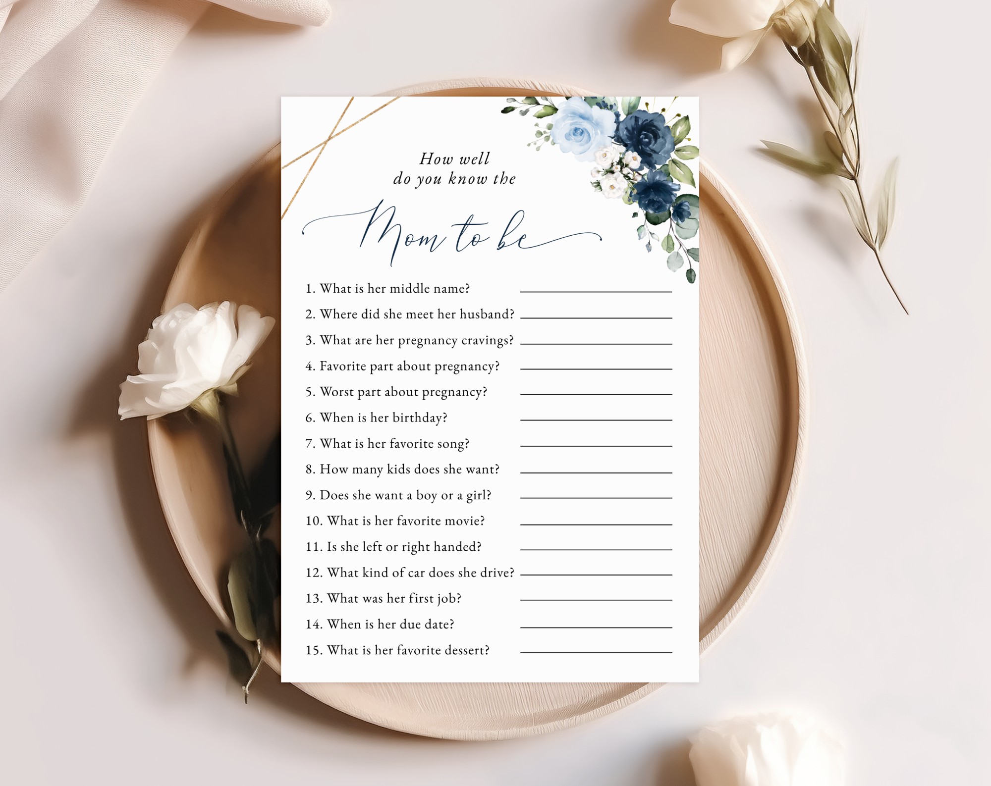 Navy and Blue Flowers Baby Shower Games, Set of 3 Games, Boy Baby Shower, Printable File, Edit Yourself, SH216 Navy and Blue Flowers Baby Shower Games, Set of 3 Games, Boy Baby Shower, Printable File, Edit Yourself, SH216