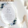 Navy and Blue Flowers Baby Shower Invitation, Boy Baby Shower, Printable File, Edit Yourself, SH216 Navy and Blue Flowers Baby Shower Invitation, Boy Baby Shower, Printable File, Edit Yourself, SH216