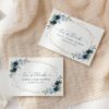 Navy and Blue Flowers Thank You Card, Boy Baby Shower, Printable File, Edit Yourself, SH216 Navy and Blue Flowers Thank You Card, Boy Baby Shower, Printable File, Edit Yourself, SH216