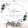 Navy and Blue Flowers Welcome Sign, Baby Shower Sign, Boy Baby Shower, Printable File, Edit Yourself, SH216 Navy and Blue Flowers Welcome Sign, Baby Shower Sign, Boy Baby Shower, Printable File, Edit Yourself, SH216