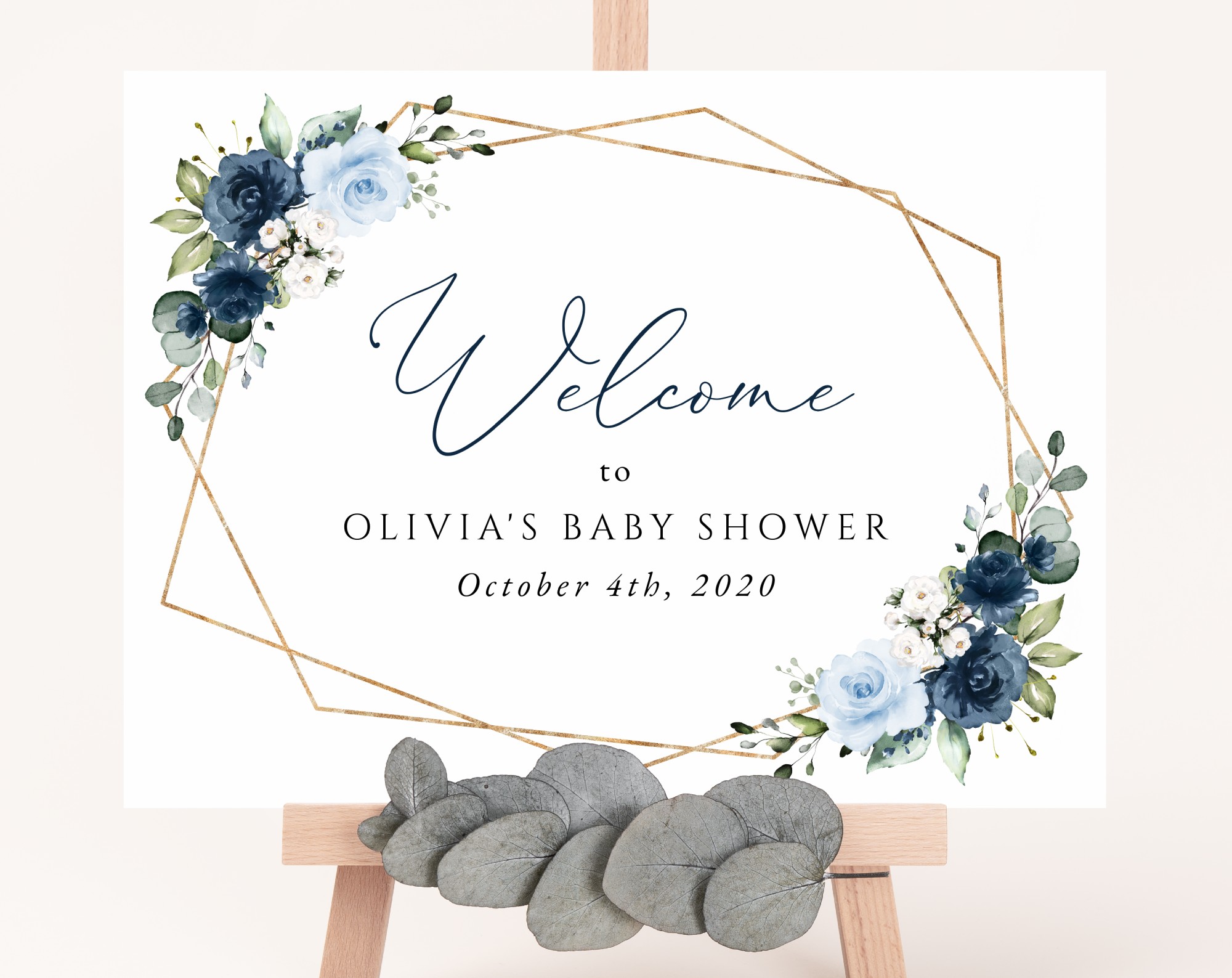 Navy and Blue Flowers Welcome Sign, Baby Shower Sign, Boy Baby Shower, Printable File, Edit Yourself, SH216 Navy and Blue Flowers Welcome Sign, Baby Shower Sign, Boy Baby Shower, Printable File, Edit Yourself, SH216