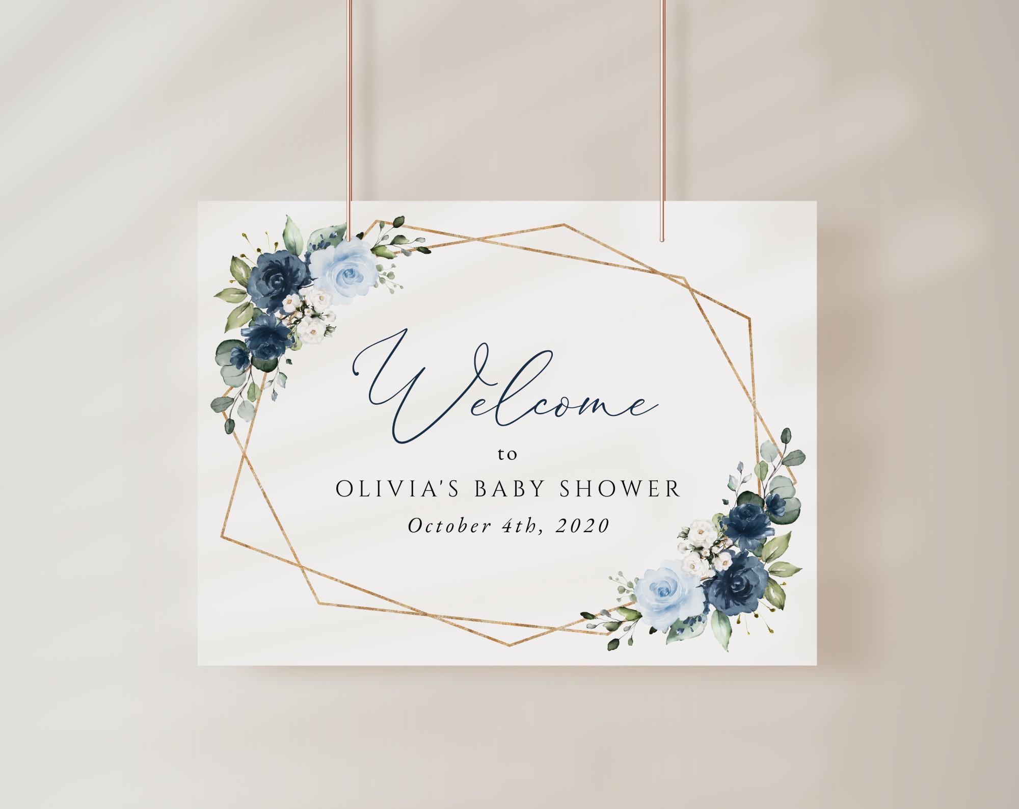 Navy and Blue Flowers Welcome Sign, Baby Shower Sign, Boy Baby Shower, Printable File, Edit Yourself, SH216 Navy and Blue Flowers Welcome Sign, Baby Shower Sign, Boy Baby Shower, Printable File, Edit Yourself, SH216