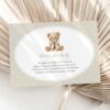 Bear and Beige Polka Dots Baby Shower Invitation Suite, Gender Neutral, Printable File, Edit Yourself, SH217