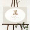 Bear and Beige Polka Dots Welcome Sign, Baby Shower Sign, Gender Neutral, Printable File, Edit Yourself, SH217
