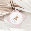 Bear and Pink Polka Dots Favor Tags, Gift Tags, Girl Baby Shower, Printable File, Edit Yourself, SH218