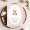 Bear and Pink Polka Dots Baby Shower Invitation, Girl Baby Shower, Printable File, Edit Yourself, SH218 Bear and Pink Polka Dots Baby Shower Invitation, Girl Baby Shower, Printable File, Edit Yourself, SH218