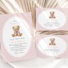 Bear and Pink Polka Dots Baby Shower Invitation Suite, Girl Baby Shower, Printable File, Edit Yourself, SH218 Bear and Pink Polka Dots Baby Shower Invitation Suite, Girl Baby Shower, Printable File, Edit Yourself, SH218