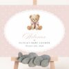 Bear and Pink Polka Dots Welcome Sign, Baby Shower Sign, Girl Baby Shower, Printable File, Edit Yourself, SH218 Bear and Pink Polka Dots Welcome Sign, Baby Shower Sign, Girl Baby Shower, Printable File, Edit Yourself, SH218