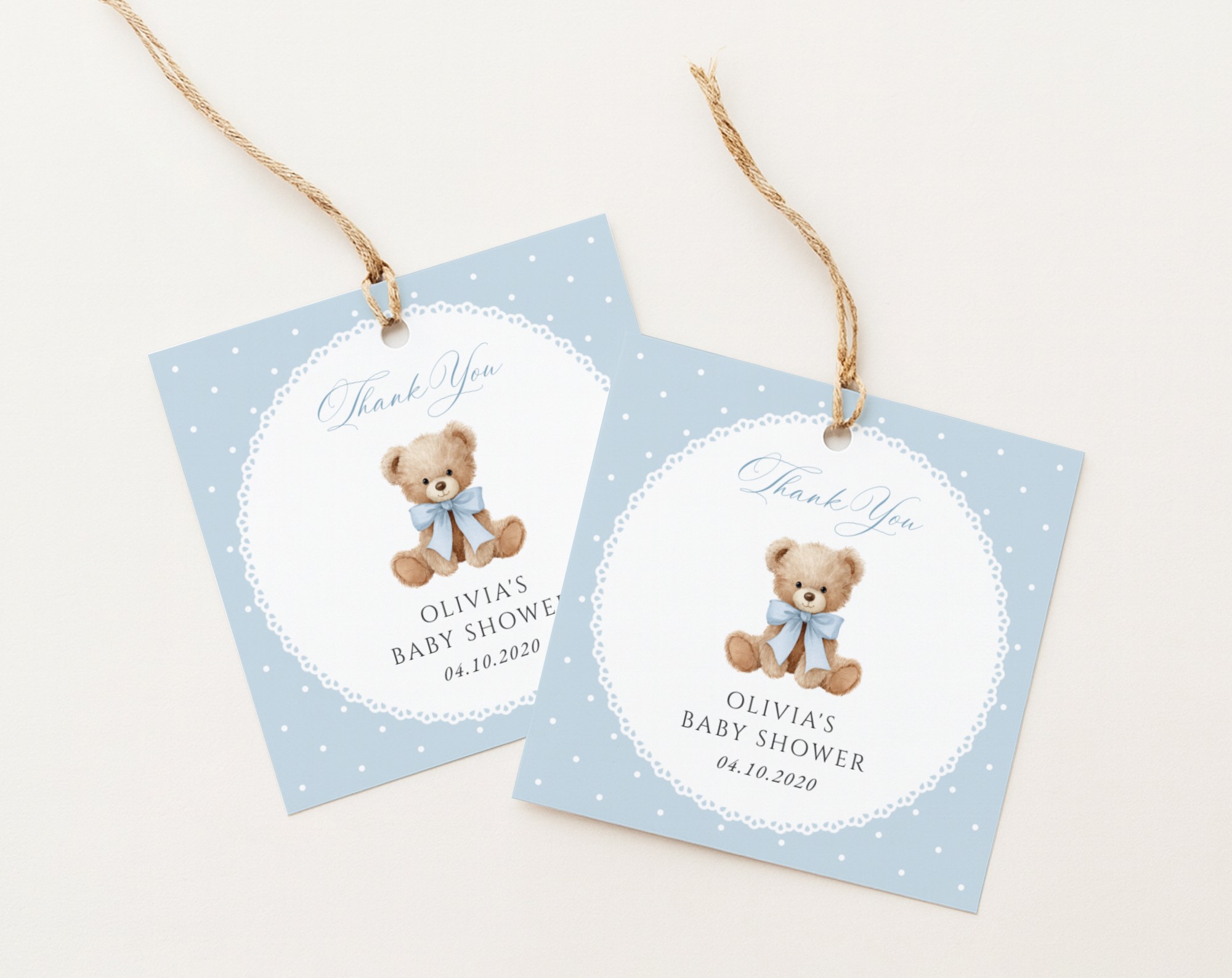 Bear and Blue Polka Dots Favor Tags, Gift Tags, Boy Baby Shower, Printable File, Edit Yourself, SH219 Bear and Blue Polka Dots Favor Tags, Gift Tags, Boy Baby Shower, Printable File, Edit Yourself, SH219