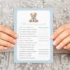 Bear and Blue Polka Dots Baby Shower Games, Set of 3 Games, Boy Baby Shower, Printable File, Edit Yourself, SH219