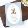 Bear and Blue Polka Dots Baby Shower Invitation, Boy Baby Shower, Printable File, Edit Yourself, SH219